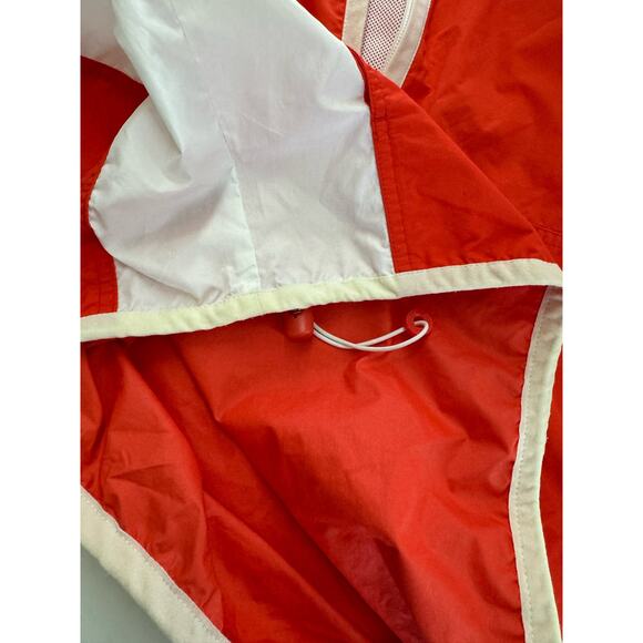 Vintage 1990s Nike Windbreaker Jacket Orange/Red Pullover Logo Size Med - Picture 10 of 12